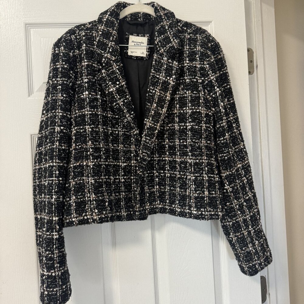 Abercrombie Women's Cropped Tweed Blazer Size XL